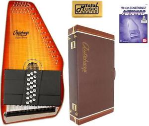 Oscar Schmidt 21 Chord Autoharp, Flame Maple Top, Honey Sunburst, OS11021FHS W/