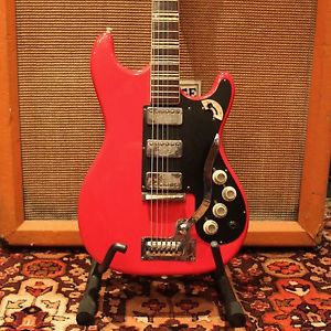 Vintage 1963 Hofner Super Solid III 173 3 Pickup 'Staple' Red Solid Body Guitar