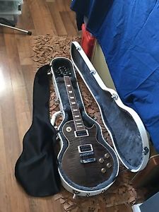 2013 Gibson Les Paul Traditional Trans Black Flametop Guitar OHSC Exc