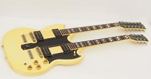 GIBSON SG EDS-1275 Vintage White Double manche 1986 RARE Import