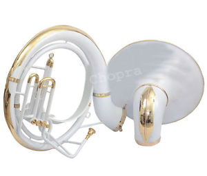 Christmas Sale Sousaphone 25 Bell 3Valve Painted White Carrying Bag n M/P Free