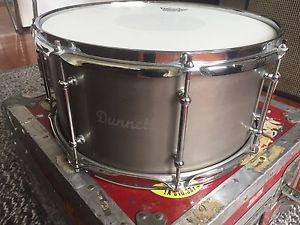 Dunnett Custom Titanium Shell 14"x7" Snare Drum With Flight Case