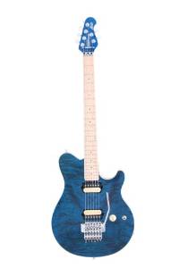 Ernie Ball Music Man Axis Floyd Rose Electric Guitar, Trans Blue