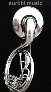 Big-25-039-039-Sousaphone-Silver-Chrome-Nickle-3-Valve-Sousaphone-Case-Box-amp-