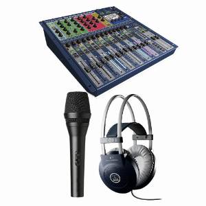 Soundcraft Si Expression 1 16-Channel Digital Mixing Console w Handheld Microphone and AKG K 77 Closed-Back Headphones