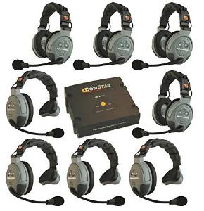 Eartec COMSTAR Football Coaching Intercom System - 8 Person Hands Free Wireless Set-Up