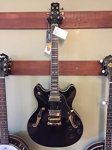 NEW PEAVEY JF-1 BLACK ELECTRIC HOLLOWBODY GUITAR WITH GIG BAG