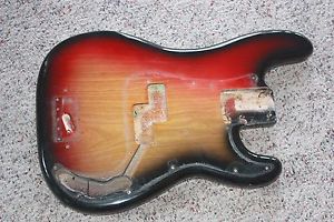 1974 1975 Fender Precision bass body One piece? original sunburst