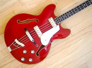 1960s Vox Cougar V214 Vintage Electric Bass Guitar Eko Italy Cherry Minty w/ohsc