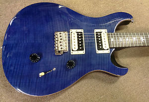 PRS SE Custom 24 Sapphire Blue Maple Top Electric Guitar, Mahogany, Maple Neck
