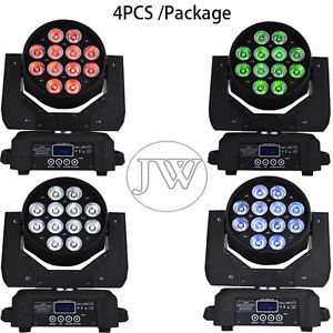 4pcs/lot 12x10w Stage Light RGBW 4in1 Led Wash Moving Head Party Dj Wash Light