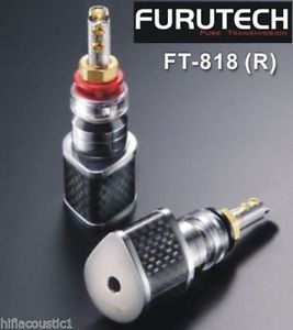 2x FT-818(R) Furutech Speaker Binding Post Rhodium Plated Carbon Socket terminal