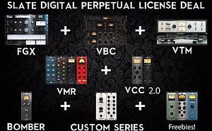 Slate Digital Licenses: VMR + VCC + VBC + VTM + FGX + Custom Series EQ + Bomber