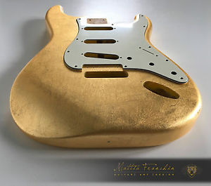 Body Fender Stratocaster style guitar custom order GOLD leaf alder, clapton