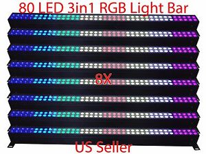 LOT DJ 80 3in1 RGB LED LIGHT WALL WASH BAR 120watt DMX STAGE PARTY SHOW 8 PCS