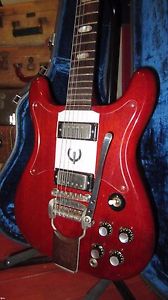 Vintage 1961 Epiphone Crestwood Custom Electric Guitar Red w/ Orig Case Amazing!