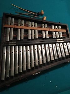 VINTAGE DEAGAN ROUND TOP ORCHESTRA BELLS GLOCKENSPEIL CHIMES XYLOPHONE AS FOUND