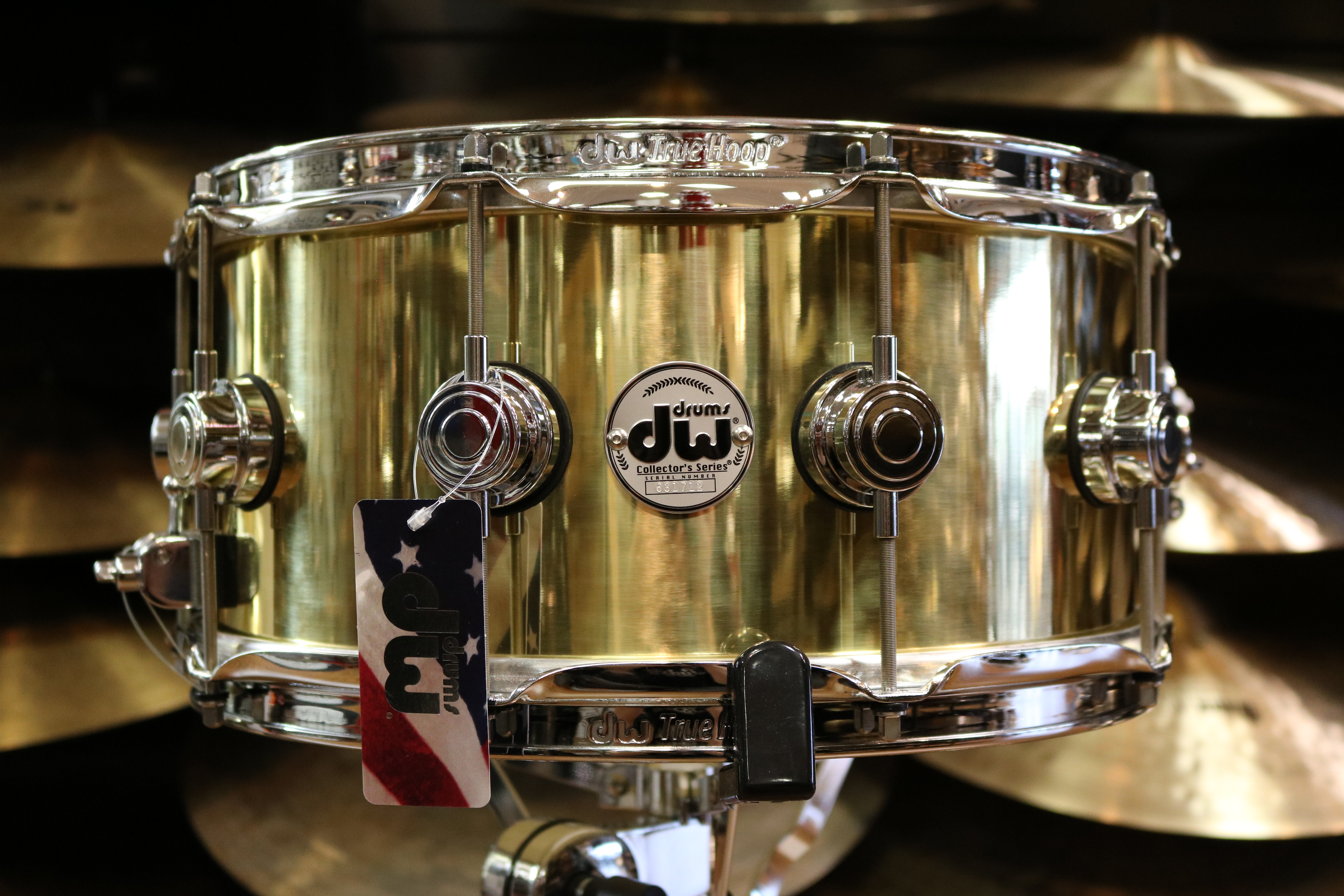 DW Drum Workshop 6.5x14 Polished Bell Brass Snare Drum With Chrome Hardware