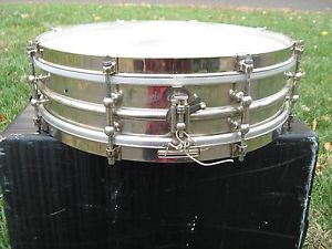 LUDWIG Brass Two Piece Shell 4x14 Snare Drum 1920s Beauty NOB 8 Lug