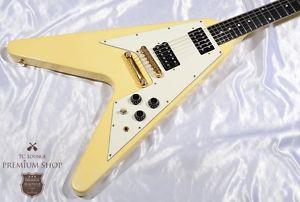 Gibson 1996 Flying V ‘67 Modify White/Ebony Electric guitar free shipping