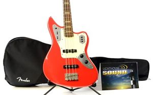 2007 Fender Jaguar Electric Bass Guitar - Hot Rod Red w/Fender Gig Bag- Active