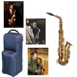 Virtuoso Series Professional Alto Saxophone Deluxe w/3 Pack of Legends books: Best of Charlie Parker, Julian "Cannonball" Adderley & Coleman Hawkins Collection