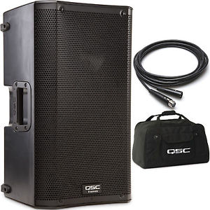 QSC K12 Powered 12" Speaker with Carrying Tote and Cable 1000 Watts