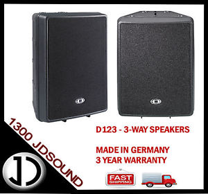 2x Dynacord D123 3-way passive speakers D-lite series- Made in Germany