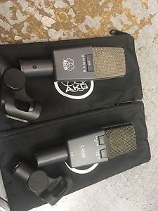 AKG C 414B XLS Matched Pair Microphones- Cases - Warranty