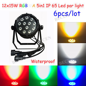 6pcs/lot 12x15w RGBWA 5in1 par can 64 stage light led led par can light dj club