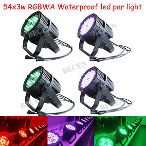 4pcs/lot 54X3W RGBWA waterproof led par light ip65 outdoor use for wedding dj