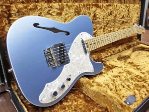 Fender American Elite Telecaster Thinline Mystic Ice Blue Electric Free Shipping