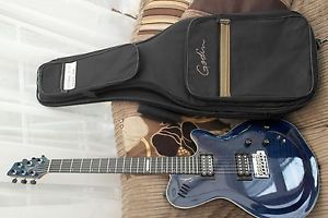 Godin LG XT in Stunning AAA tiger stripe blue with matching case.
