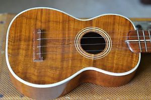 Vintage 1920s Sam Chang Hawaiian Koa soprano Harold Summers ukulele, flame!