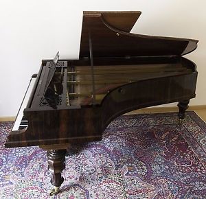 Stunning Period Blüthner Grand Piano restored, Biedermeier rosewood case