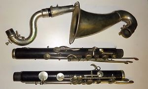 Vintage Hawkes & Son Denman St London Wooden Bass simple system Clarinet