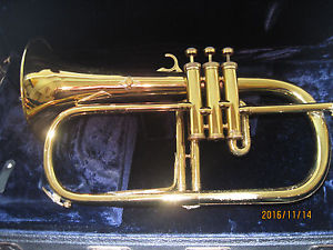 CONN FLUGELHORN, 60'S-70'S ERA, MADE BY COUESNON? GOOD COND.-NICE GOLD PATINA!!