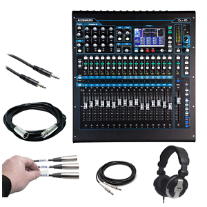 Allen & Heath QU-16C Rack Mountable Digital Mixer + Headphone+Instrument Cables