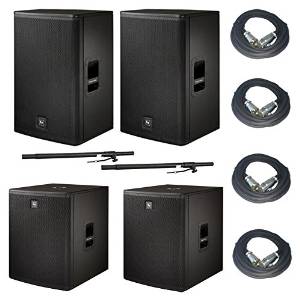 EV Electro-Voice ELX115P ELX118P Active PA System w/Poles & 4x 25' XLR Cables