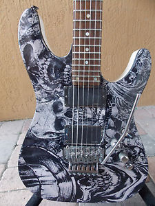 Schecter C-1 FR Custom Guitar-Custom Graphic Welcome to Hell image 1