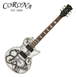 Corona CLP Standard Custom Skull Graphic Design EMG Single Cut Away Guitar