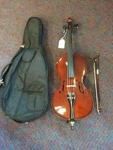 Celestini 1/8 Size Cello-Violoncello-For Ages 4 to 7-Bag and Bow Included!