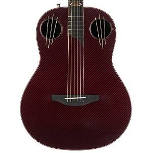 Ovation Limited Edition USA Custom 40th Anniversary Adamas Shallow Non-Cutaway Acoustic-Electric Guitar with Case, Ruby