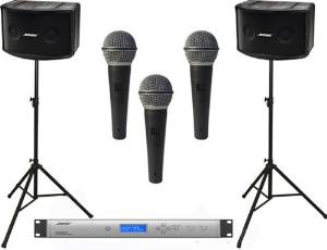Bose 802 III Loudspeakers Bose Pro Audio Portable Sound System Package with 3 Free Microphones