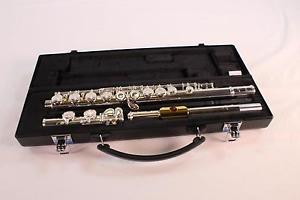 Yamaha YFL-321 Intermediate Flute SOLID SILVER HEAD GOLD LIP PLATE QuinnTheEskim