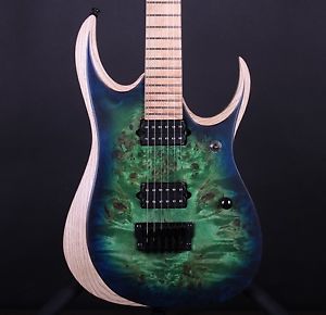 Ibanez RGDIX6MPB Poplar Burl 6 String Down Tune Blue Burst Electric Guitar #2192
