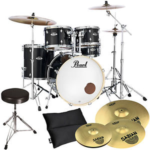 Pearl Export EXX725SZ/C31 Noir + Sabian Cymbales Lot + Tabouret GRATUIT