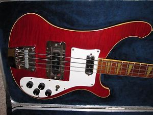 1975 Rickenbacker 4001 Bass BurgundyGlo Figured Maple Beauty! Vintage w/ Case