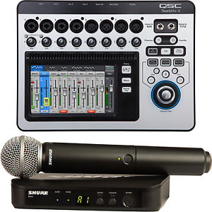 QSC TouchMix 8 Digital Mixer & Shure BLX24/SM58 Wireless Microphone System