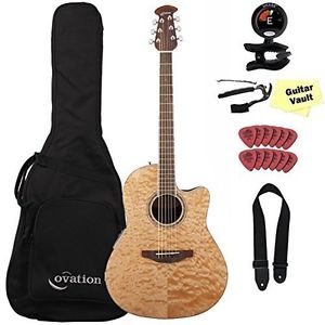 Ovation Celebrity Standard Plus CS24P-4Q Natural Quilt Maple with Gig Bag and